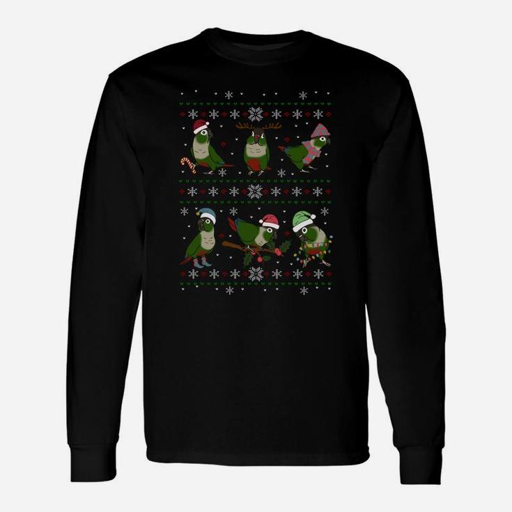 Funny Parrot Doodle Green Cheeked Conure Ugly Christmas Sweatshirt Unisex Long Sleeve