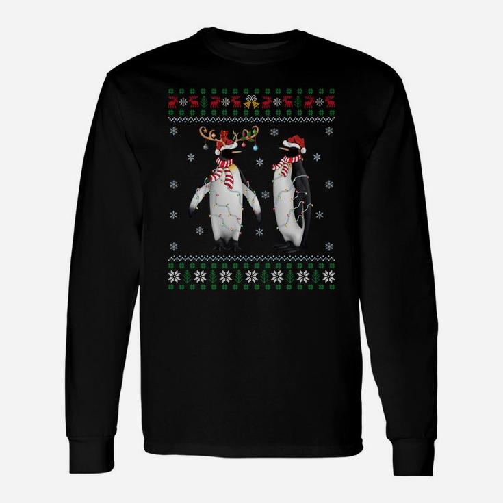 Funny Penguin Xmas Gift Santa Hat Ugly Penguin Christmas Sweatshirt Unisex Long Sleeve