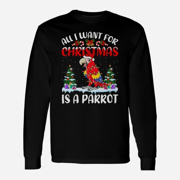 Funny Santa Hat All I Want For Christmas Is A Parrot Unisex Long Sleeve
