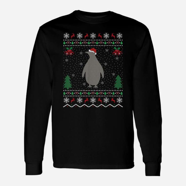 Funny Santa Hat Penguin Xmas Gift Ugly Penguin Christmas Unisex Long Sleeve