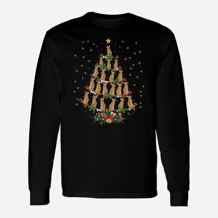Funny Serval Animal Lover Xmas Gift Serval Christmas Tree Sweatshirt Unisex Long Sleeve