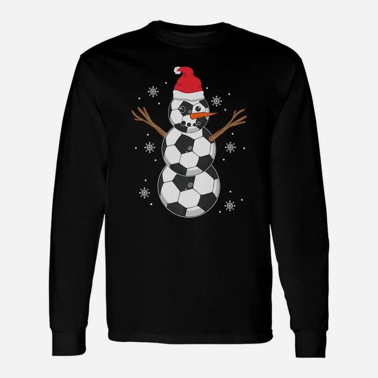 Funny Soccer Ball Snowman Sport Lover Gift Christmas Holiday Unisex Long Sleeve