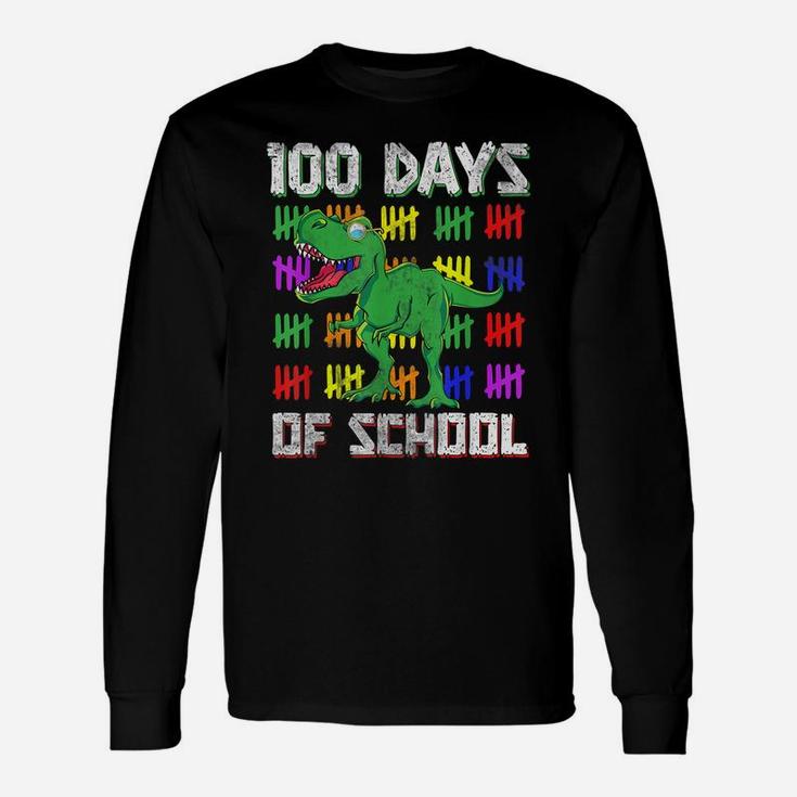 Funny Student Gift DinoRex Dinosaur 100 Days Of School Unisex Long Sleeve
