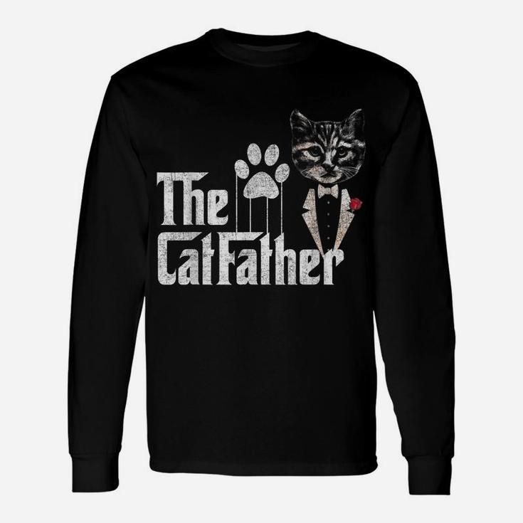 Funny The Catfather Cat Dad Lovers Fathers Day Unisex Long Sleeve