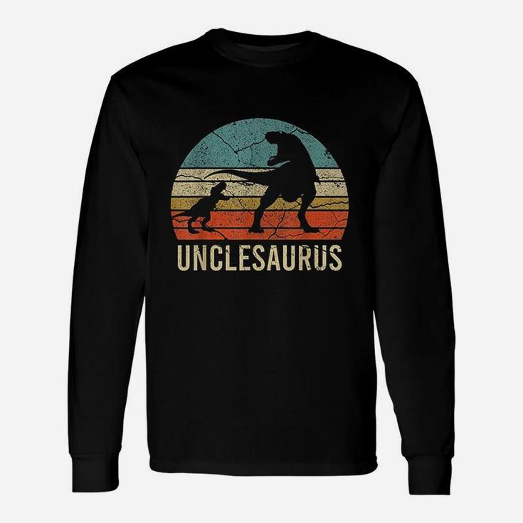 Funny Uncle Dinosaur Daddy Dad Gift 2 3 4 Kids Unclesaurus Unisex Long Sleeve