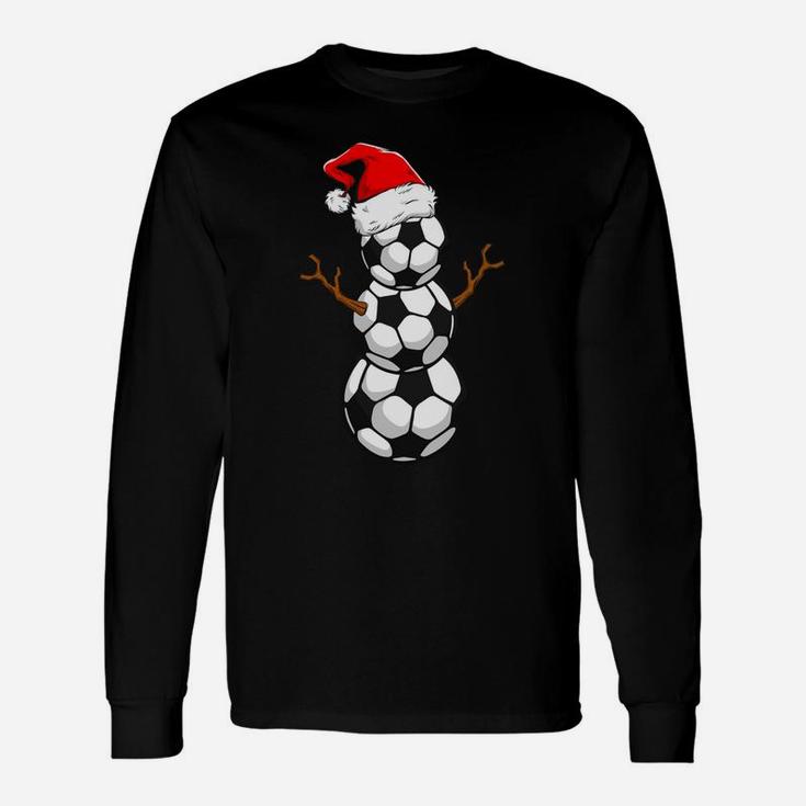 Funny Xmas Christmas Holiday Santa Snowman Ball Gifts Soccer Unisex Long Sleeve