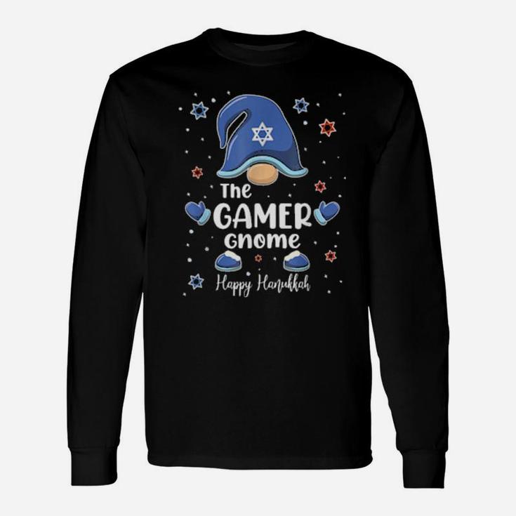 Gamer Gnome Hanukkah Matching Long Sleeve T-Shirt