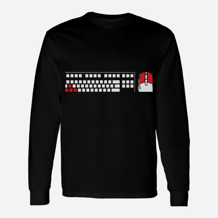Gaming Pc Keyboard Mouse Christmas Gift Gamer Heartbeat Unisex Long Sleeve