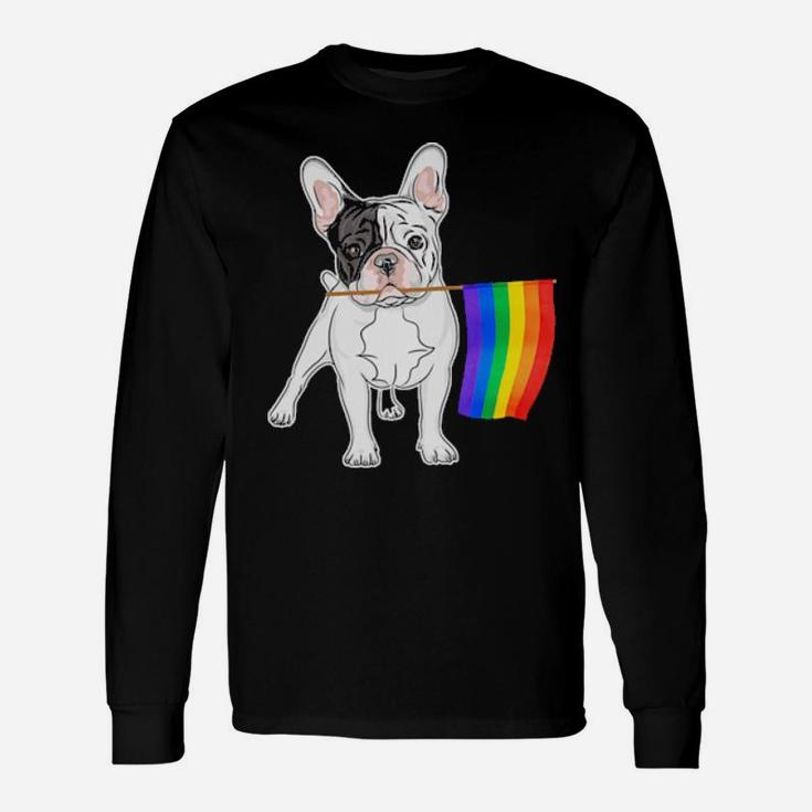 Gay Lesbian Lgbt Pride Flag French Bulldog Long Sleeve T-Shirt