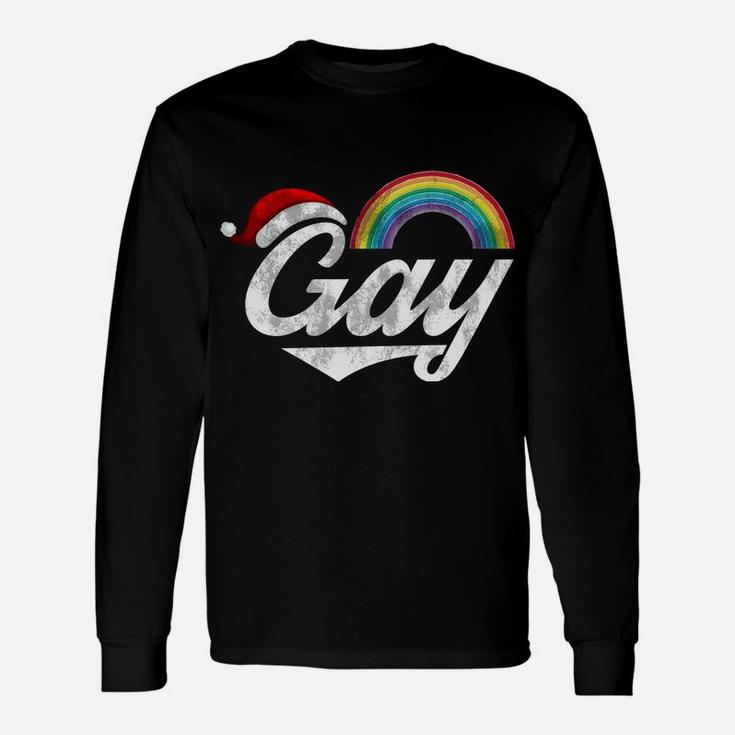 Gay Santa Rainbow Lgbt-Q Pride X-Mas Holiday Christmas Gifts Sweatshirt Unisex Long Sleeve