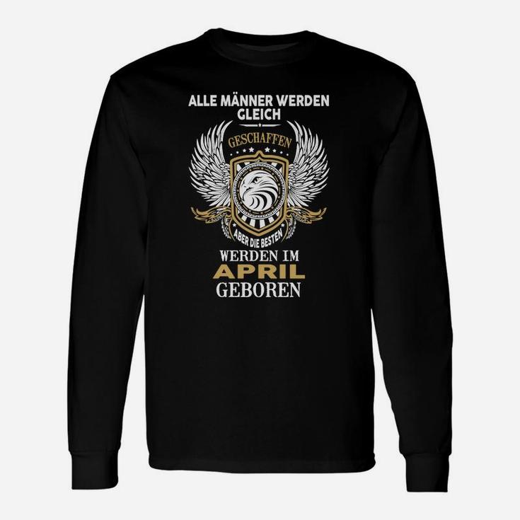 Geburtstags-Langarmshirts April Männer, Adler Motiv mit Spruch