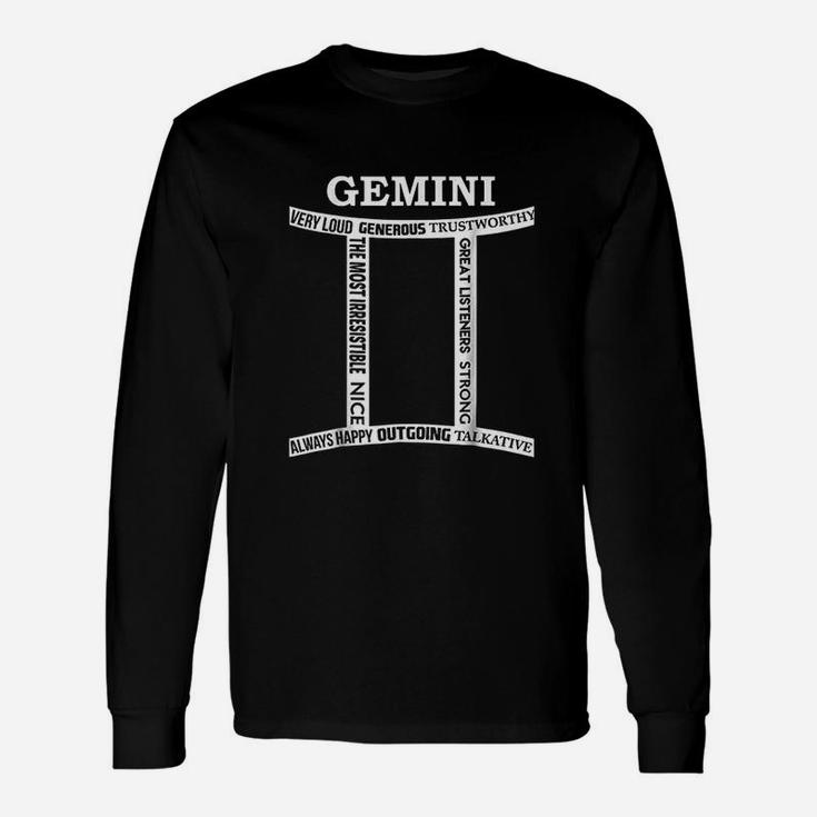 Gemini Traits Astrology Zodiac Sign Horoscope Unisex Long Sleeve