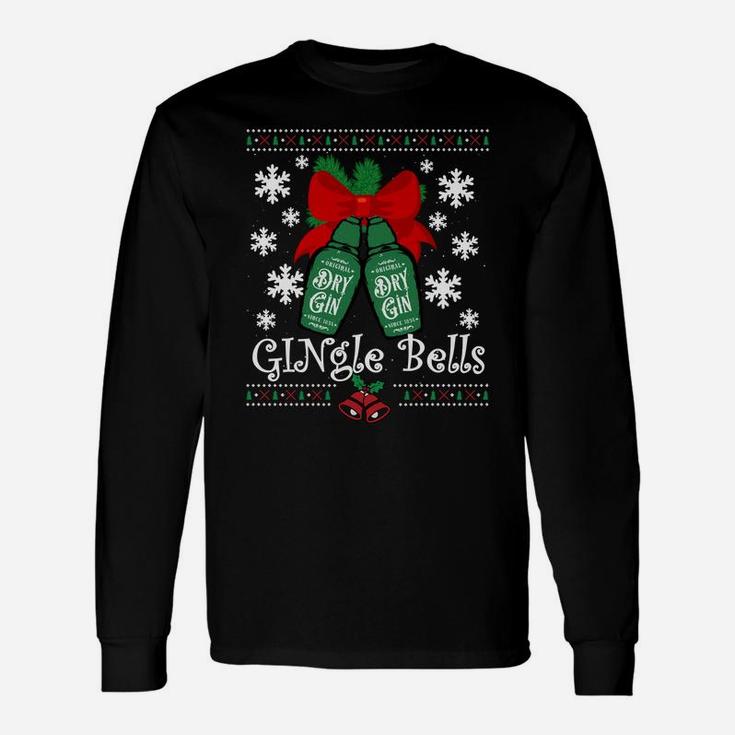Gingle Bells Ugly Christmas Gin Mistletoe Xmas Sweatshirt Unisex Long Sleeve