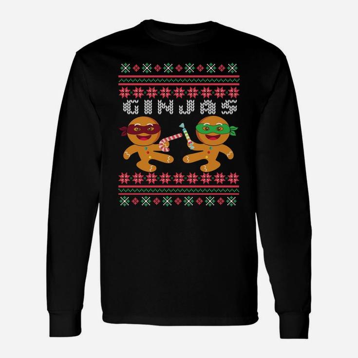 Ginjas Gingerbread Ninjas Funny Ugly Christmas Xmas Gift Sweatshirt Unisex Long Sleeve