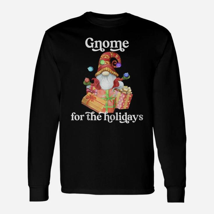 Gnome For The Holidays Funny Christmas Xmas Pajama Gift Zip Hoodie Unisex Long Sleeve