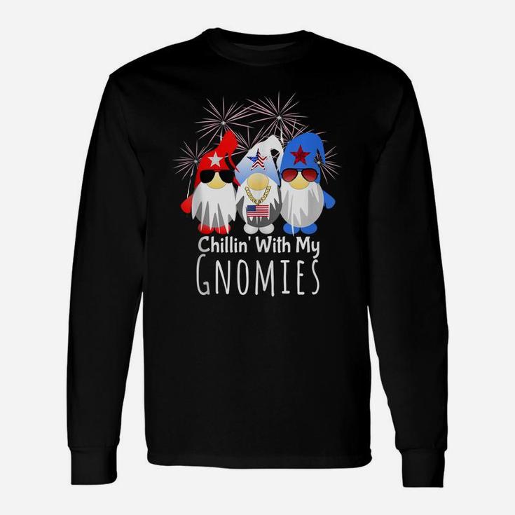 Gnome Shirt Patriotic 4Th Of July Gift My Gnomies Fairy Tale Unisex Long Sleeve