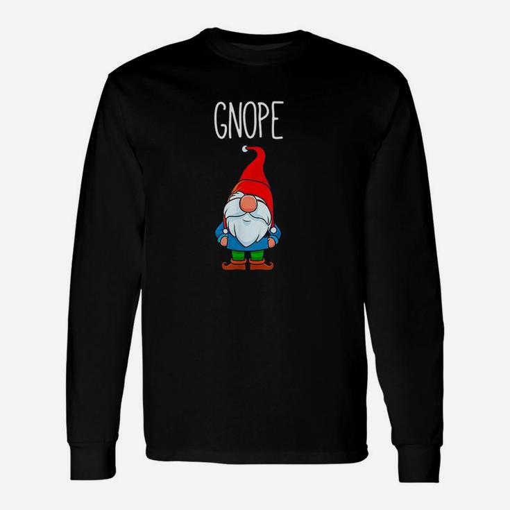 Gnope Tomte Garden Gnome Gift Funny Scandinavian Nope Unisex Long Sleeve