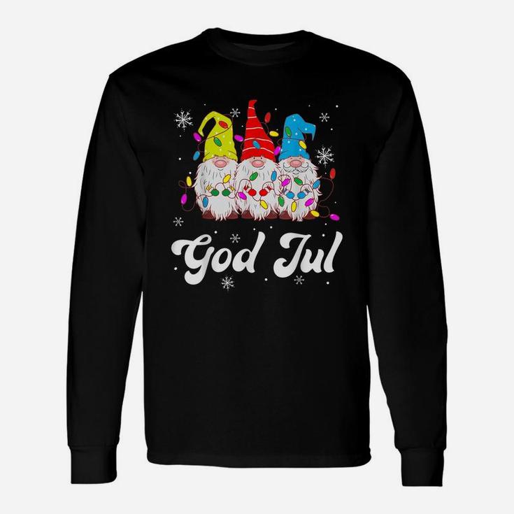 God Jul Funny Swedish Merry Christmas Xmas Gnome Gift Unisex Long Sleeve