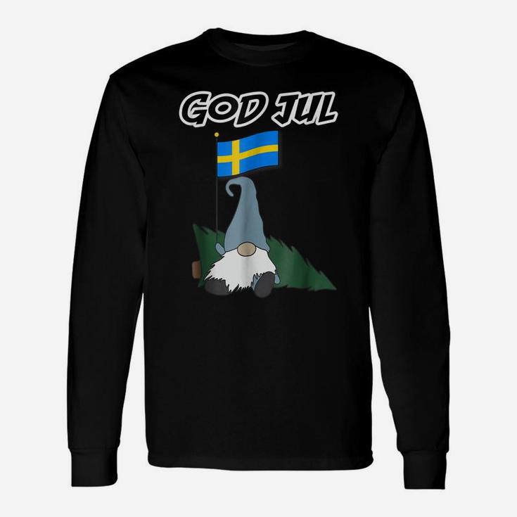 God Jul Swedish Gnome Tshirt Merry Christmas Swedish T-Shirt Unisex Long Sleeve