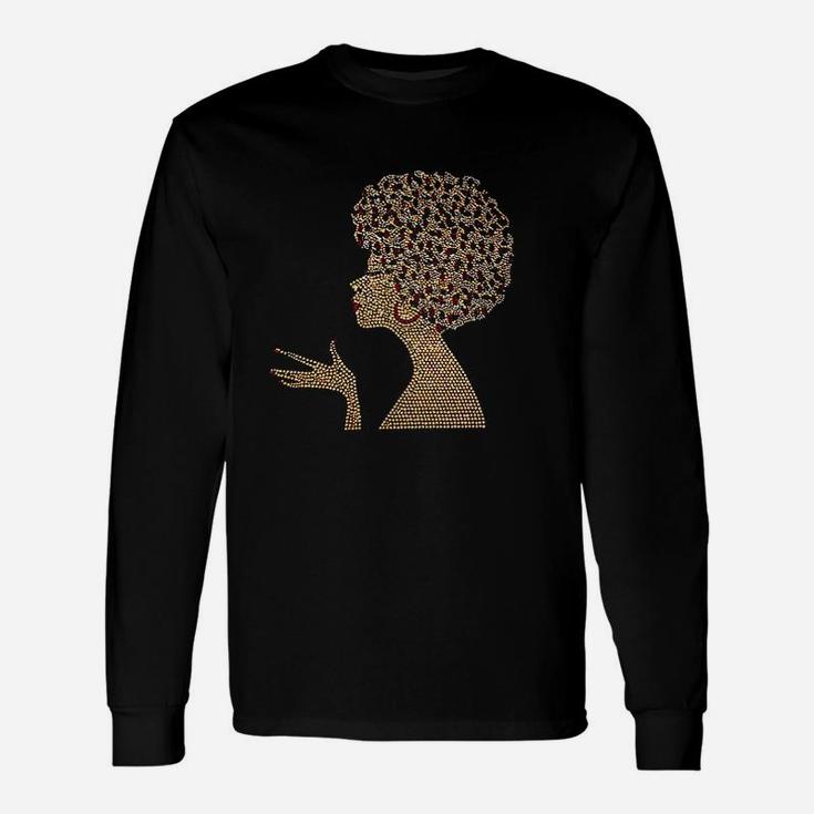 Gold Afro Frolicious Natural Hair Rocks Unisex Long Sleeve