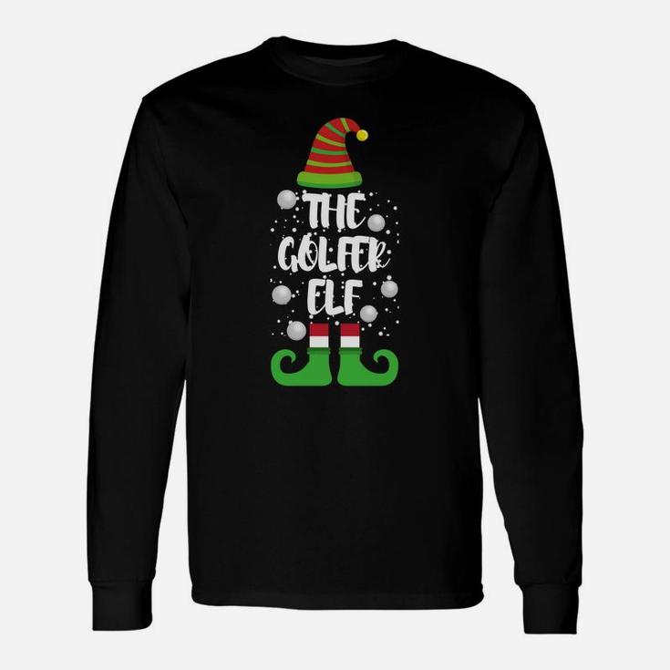 Golfer Elf Family Christmas Party Funny Gift Pajama Unisex Long Sleeve