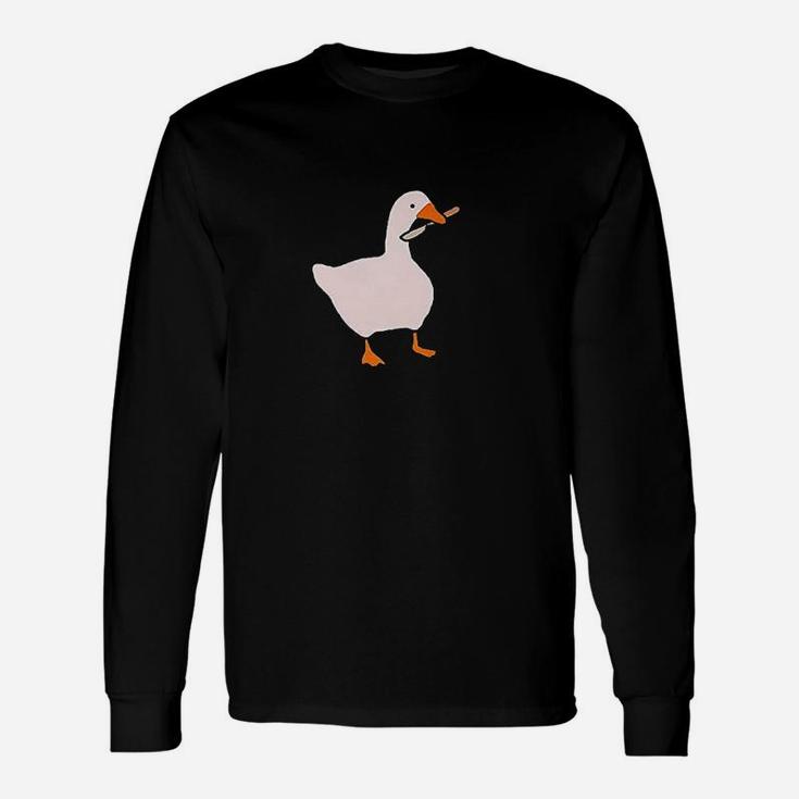 Goose With  Video Game Unisex Long Sleeve