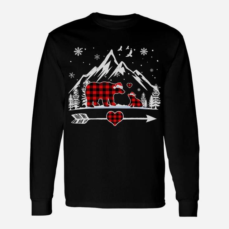 Grammie Bear Christmas Pajama Red Plaid Buffalo Family Gifts Sweatshirt Unisex Long Sleeve