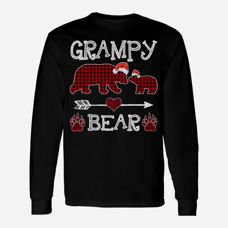 Grampy Bear Christmas Pajama Red Plaid Buffalo Family Unisex Long Sleeve