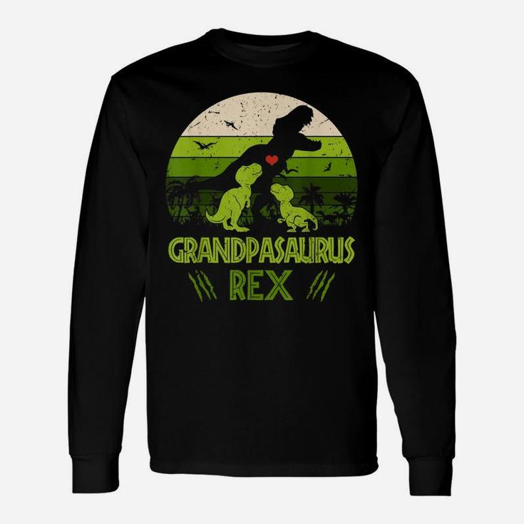 Grandpasaurus Rex 2 Kids Sunset Tshirt For Fathers Day Gift Unisex Long Sleeve