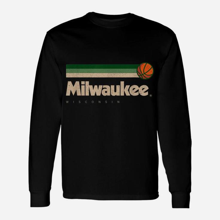 Green Milwaukee Basketball B-Ball Wisconsin Retro Milwaukee Unisex Long Sleeve