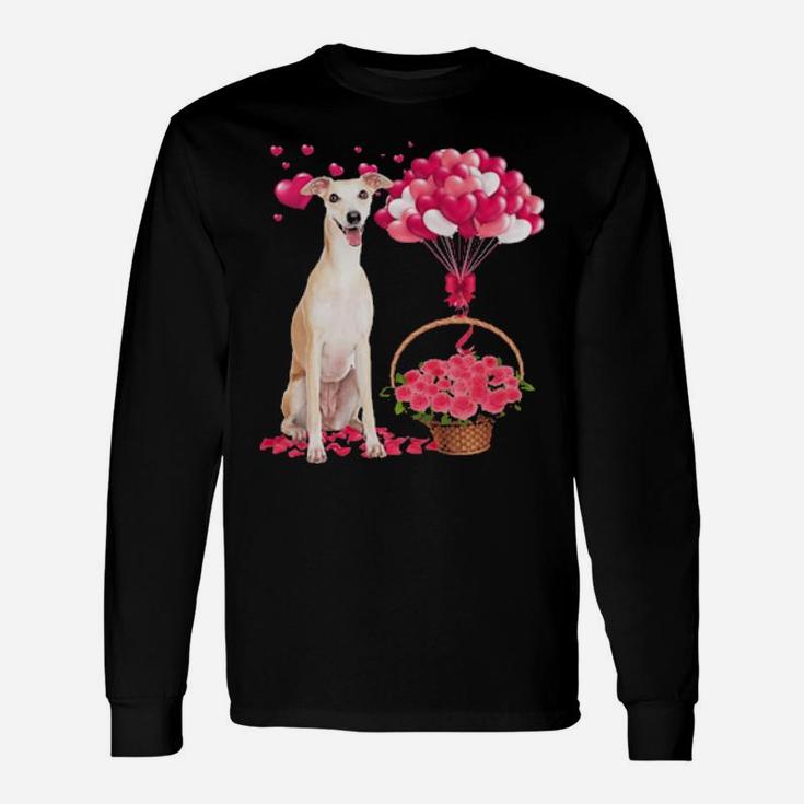 Greyhound Balloon Valentines Day Long Sleeve T-Shirt