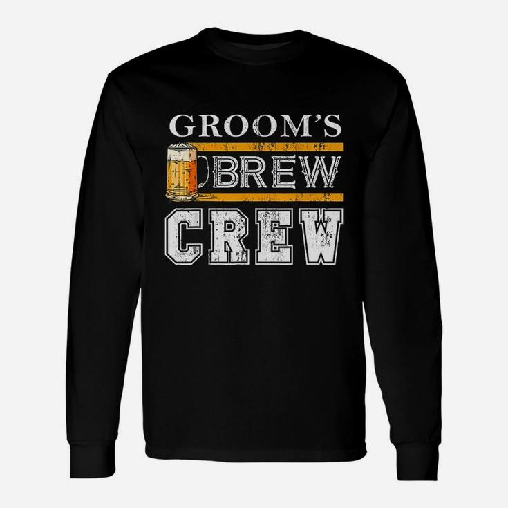 Groom Brew Crew Funny Groomsmen Beer Team Bachelor Party Unisex Long Sleeve