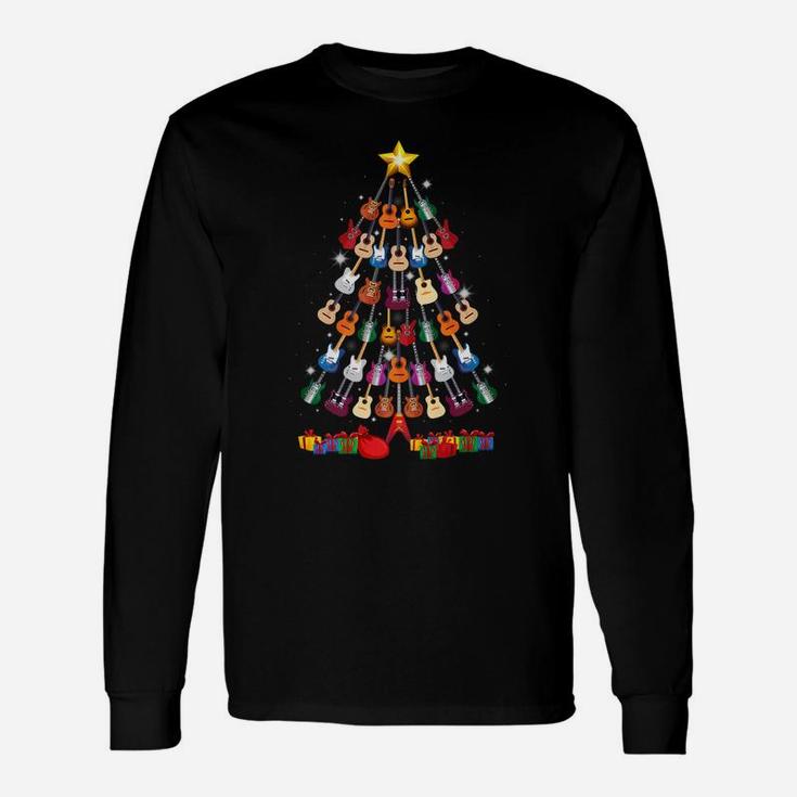 Guitar Christmas Tree Shirt Funny Guitarist Merry Xmas Gift Unisex Long Sleeve