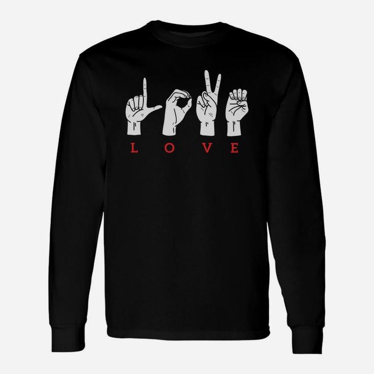 Hand Love Sign For Valentines Day Happy Valentines Day Long Sleeve T-Shirt
