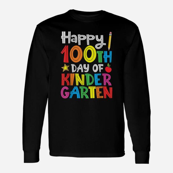 Happy 100th Day Of Kindergarten Teacher Or Student Long Sleeve T-Shirt