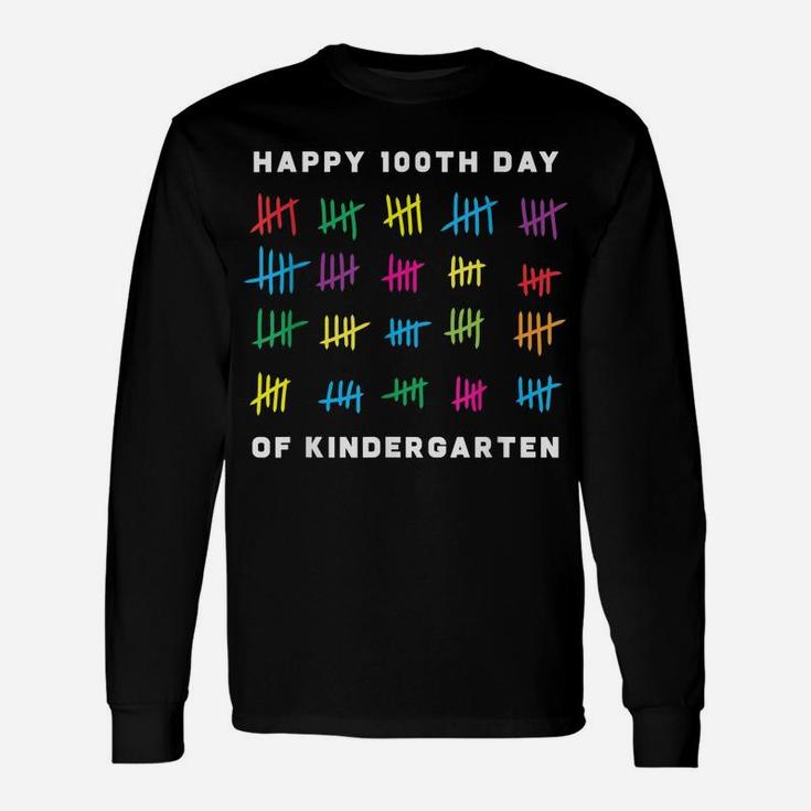 Happy 100Th Day Of Kindergarten Tshirt Happy Days Of School Unisex Long Sleeve