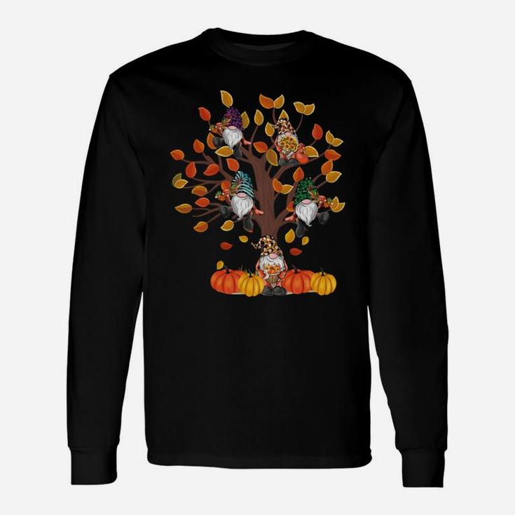 Happy Fall Y'all Gnomes Tree Pumpkin Autumn Thanksgiving Sweatshirt Unisex Long Sleeve