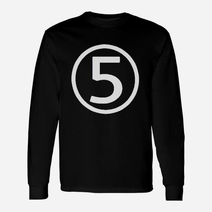 Happy Family Clothing Fifth Birthday Modern Circle Number Five Unisex Long Sleeve