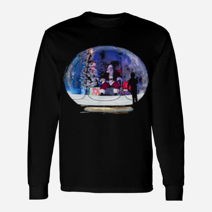 Happy Holidays From Seattle Santa In His Snow Globe Long Sleeve T-Shirt