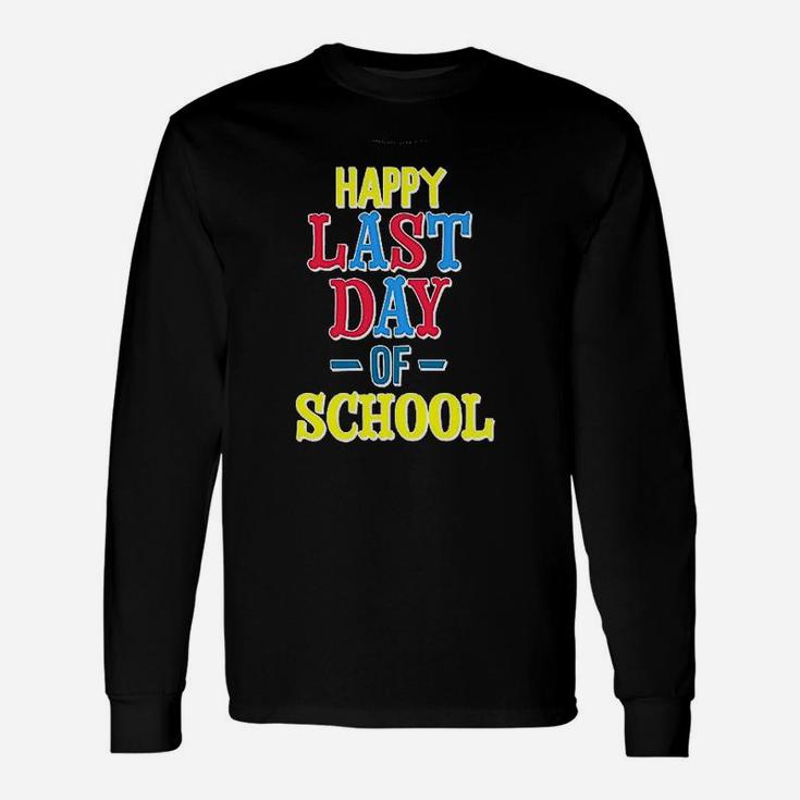 Happy Last Day Of School Red Yellow And Blue Unisex Long Sleeve