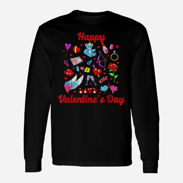 Happy Valentine Day Couple, For Long Sleeve T-Shirt