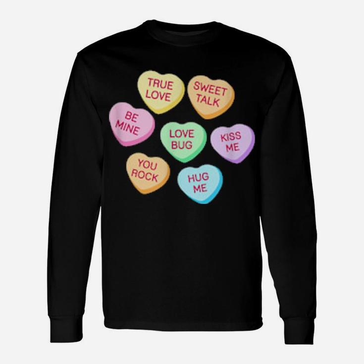 Happy Valentines Day Candy Conversation Cute Hearts Long Sleeve T-Shirt