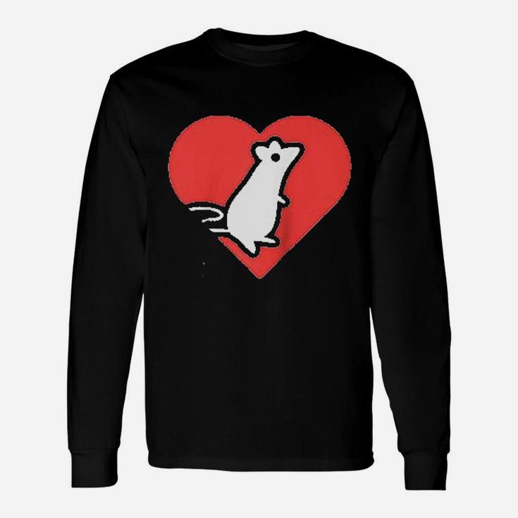 Heart Cute Fancy Rat Long Sleeve T-Shirt