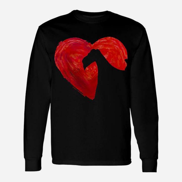 In My Heart Valentine's Day Silhouette Wire Fox Terrier Long Sleeve T-Shirt