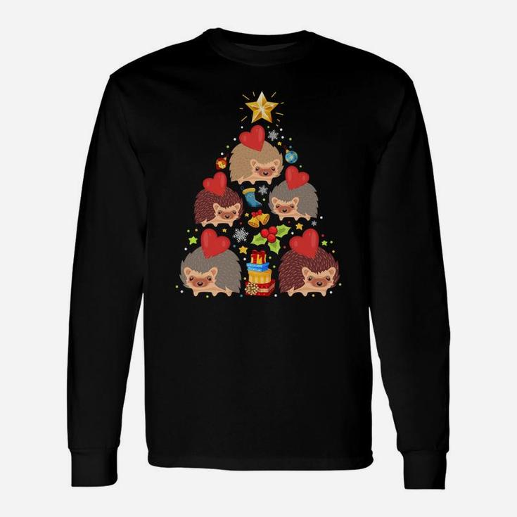 Hedgehog Christmas Tree Lights Funny Hedgehog Xmas Gift Sweatshirt Unisex Long Sleeve