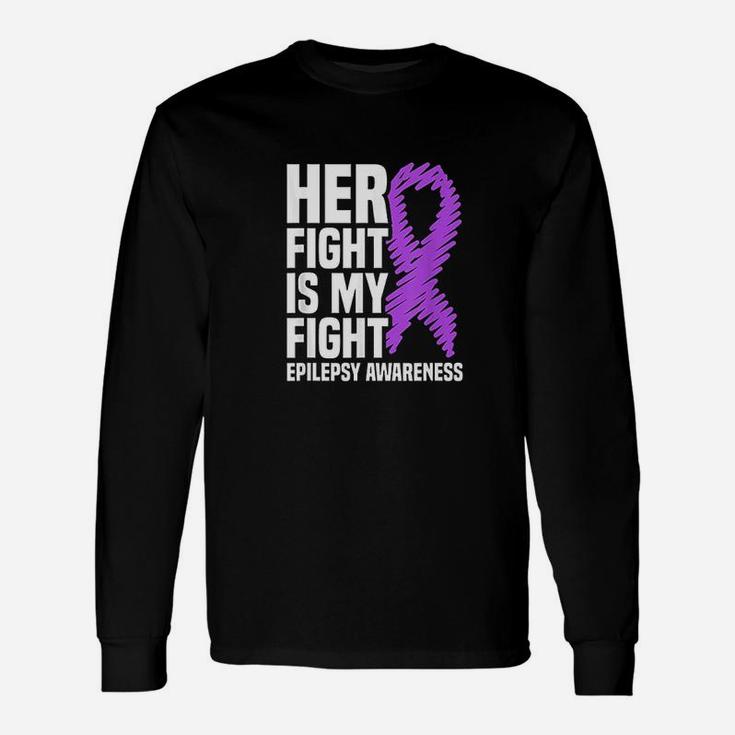Her Fight Is My Fight Purple Ribbon Unisex Long Sleeve