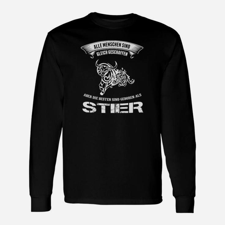 Herren Langarmshirts Sternzeichen Stier, Motivierender Spruch Design