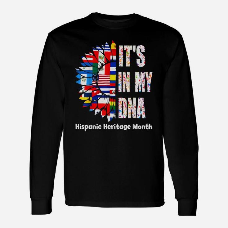 Hispanic Heritage Month Flower It's In My DNA Unisex Long Sleeve
