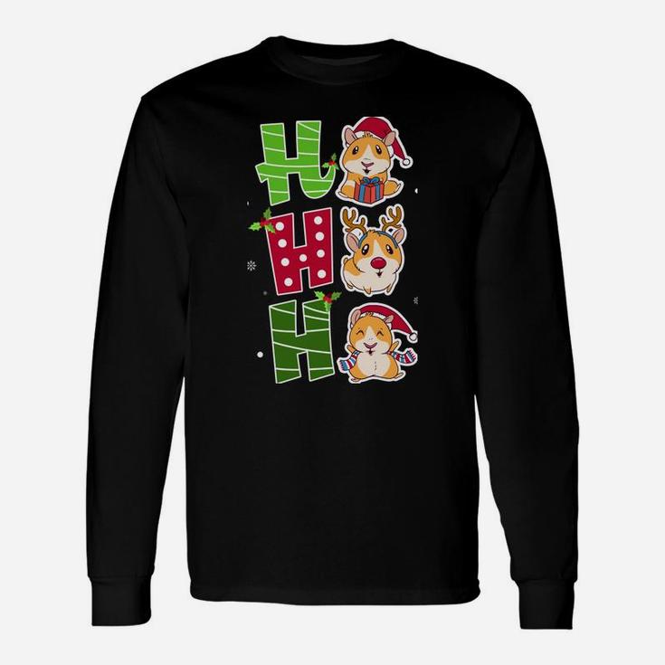 Ho Ho Ho Funny Guinea Pig Christmas Xmas Cute Santa Gift Unisex Long Sleeve