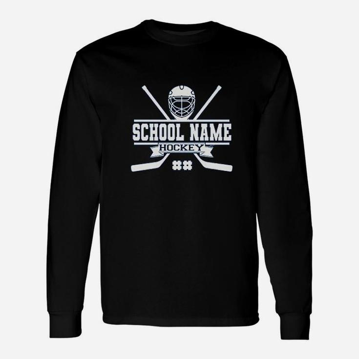 Hockey Personalized Name Jersey Number Personalized Long Sleeve T-Shirt